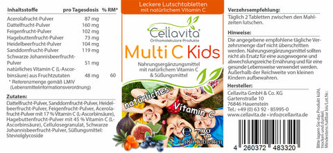 Multi C kids für Kinder -180 Tabletten im Glas