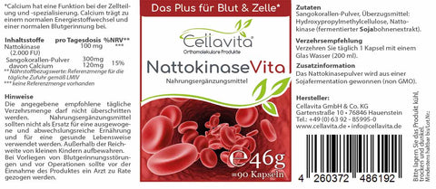 Nattokinase Vita (Das Plus für Blut & Zelle) 90 Kapseln