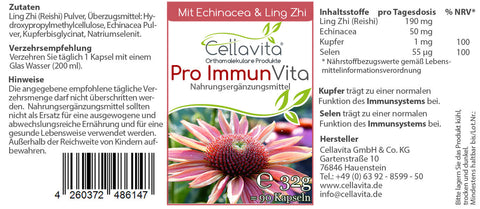Pro Immun Vita 90 Kapseln (mit Echinacea + Ling Zhi) im Glas