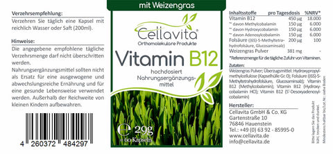 Vitamine B12 haute dose 60 gélules