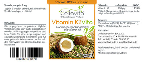 Vitamin K2 hochdosiert 100µg pro TD MK7 all trans vegan 1750 Tropfen 50ml