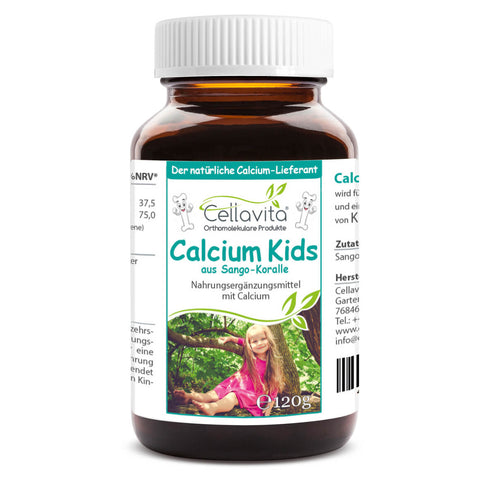 Calcium Kids (fornitore di calcio naturale) per bambini - 120 g di polvere