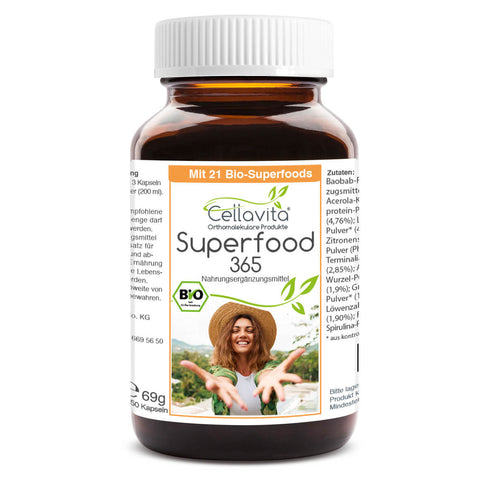 Superfood 365 Bio "Nuova Ricetta" - con 21 superfood biologici - 150 capsule