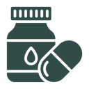 Flasche mit Tropfen als Symbol für eine präzise Dosierung