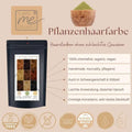 Pflanzenhaarfarbe vegan bio, schwarze Tüte, Farbmuster, natürliche Haarfarbe, chemiefrei