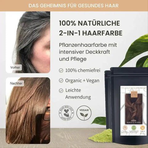 Kit colore per capelli vegetale professionale marrone caldo del Marocco "warm marocco brown"