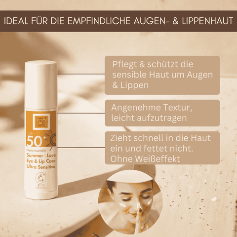 Sonnenschutz für Augen und Lippen LSF 50+ bei empfindlicher Haut