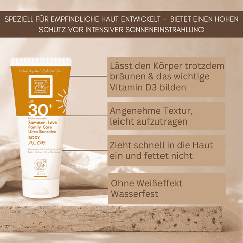 Vorteile der Bio Sonnencreme Body LSF 30+ für empfindliche Haut
