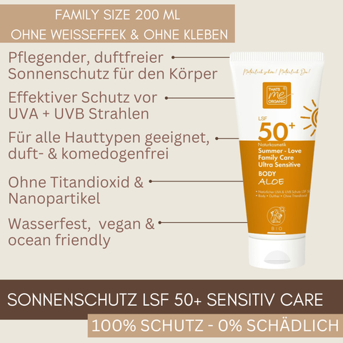 Vorteile der Bio Sonnencreme Body LSF 50+ für empfindliche Haut