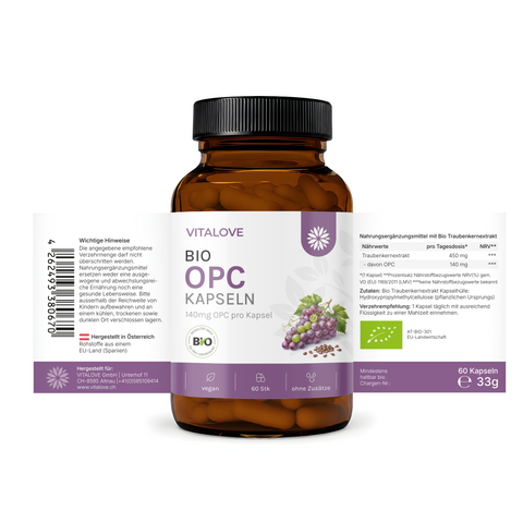 Bio OPC Kapseln – Bio Traubenkernextrakt – 60 Kapseln