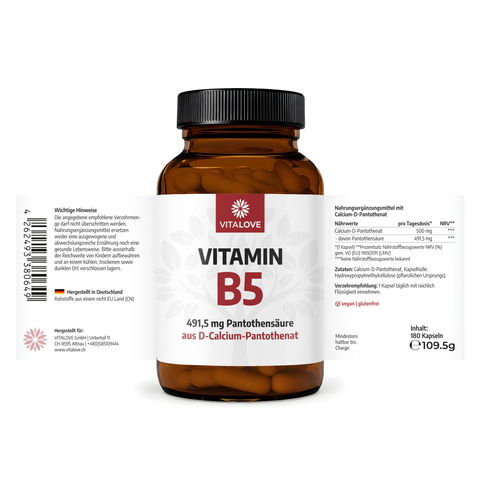 Gélules de Vitamine B5 (Acide pantothénique) – 200 gélules