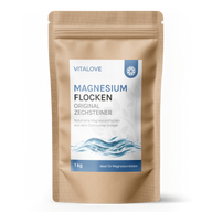 VITALOVE Zechsteiner Magnesium Flocken, 1 kg – Produktverpackung für Fuss- und Vollbäder
