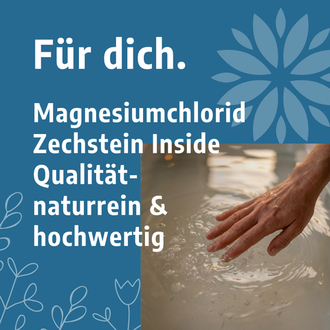 Für-dich-Grafik mit VITALOVE Zechsteiner Magnesium Flocken zur äusserlichen Badeanwendung