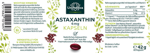 Astaxanthin - AstaPure® - 4 mg - 60 Softgelkapseln