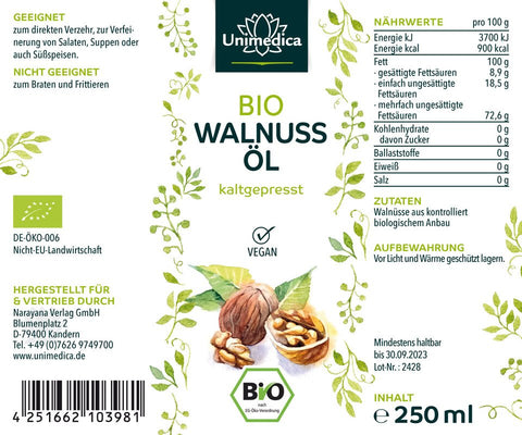 BIO Walnussöl kaltgepresst - 250 ml
