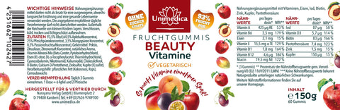 Beauty Vitamine - Fruchtgummis - 60 Gummis