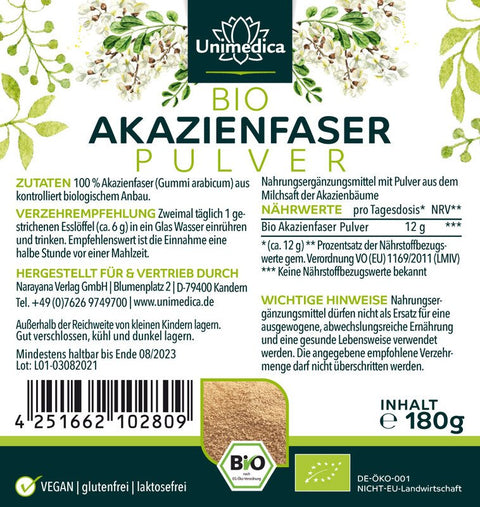 Bio Akazienfaser Pulver - 180 g