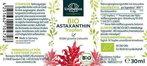 Bio Astaxanthin Tropfen - 4 mg pro Tagesdosis - 30 ml