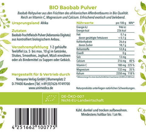 Bio Baobab Pulver - 250 g