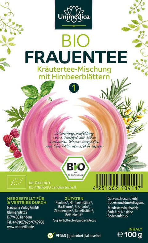 Bio Frauentee 1 - Kräutertee mit Himbeerblättern - 100 g