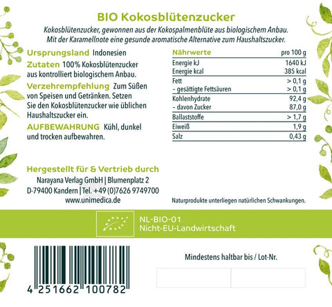 Bio Kokosblütenzucker - naturrein - 500 g