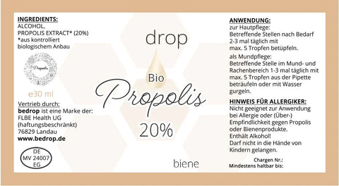Propolis Extrakt Tinktur mit Pipette 20% - 30ml