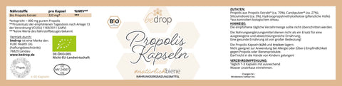 Bio Propolis Kapseln (100% reine Imker Qualität) - 60 Kapseln