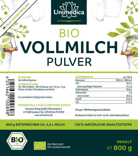 Bio Vollmilchpulver - 800 g