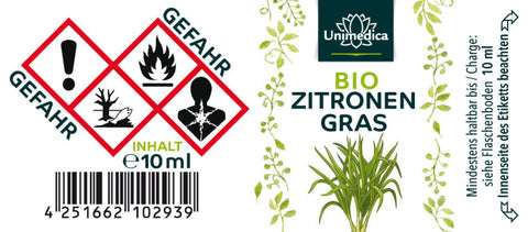Bio Zitronengras (Lemongrass) - natürliches ätherisches Öl - 10 ml