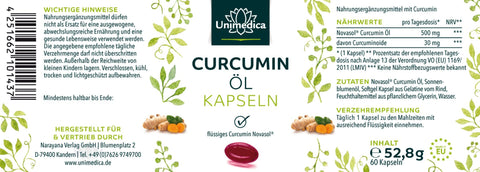 Olio di curcumina - 500 mg - 60 capsule molli