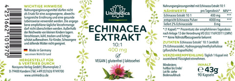 Echinacea Extrakt 10:1 - 400 mg - 90 Kapseln