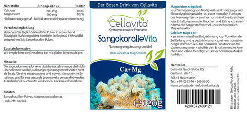 Sangokoralle - Calcium + Magnesium (SANGO) Monatsvorrat - 120 g im Glas
