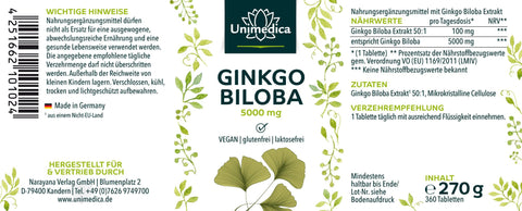 Ginkgo Biloba - 6.000 mg - 360 Compresse
