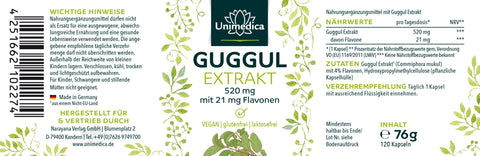 Estratto di Guggul - 520 mg - con il 4% di flavoni - 120 capsule