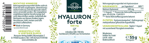 Hyaluron forte - 500 mg hochdosiert - 90 Kapseln