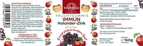 Immun Holunder Zink - Fruchtgummis - 40 Gummis