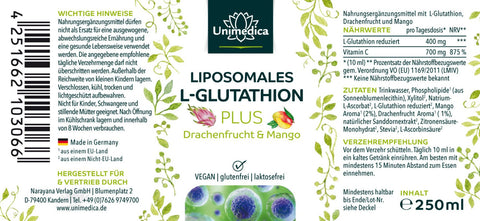 Liposomales L-Glutathion PLUS Drachenfrucht & Mango - 250ml