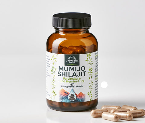 Mumijo Shilajit - 800 mg - "Acido umico" e acido fulvico dell'Himalaya - 60 Capsule