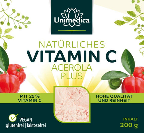 Natürliches Vitamin C Acerola Plus - 25% Vitamin C - 200 g