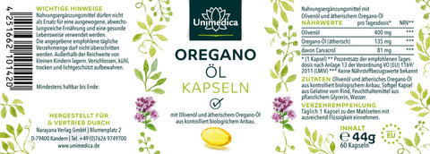 Oregano Öl - 135 mg - 60 Softgelkapseln