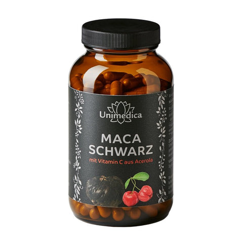 Schwarzes Maca mit Vitamin C aus Acerola - 180 Kapseln