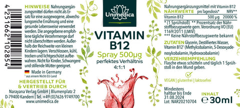 Vitamin B12 - Mundspray 500 µg - 30 ml