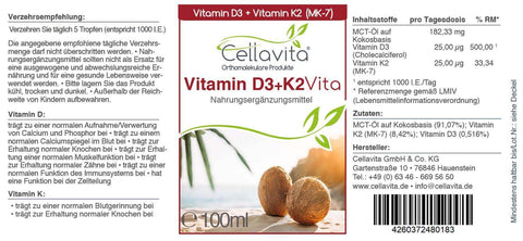 Vitamine D3 avec K2 (Biologique) 100ml
